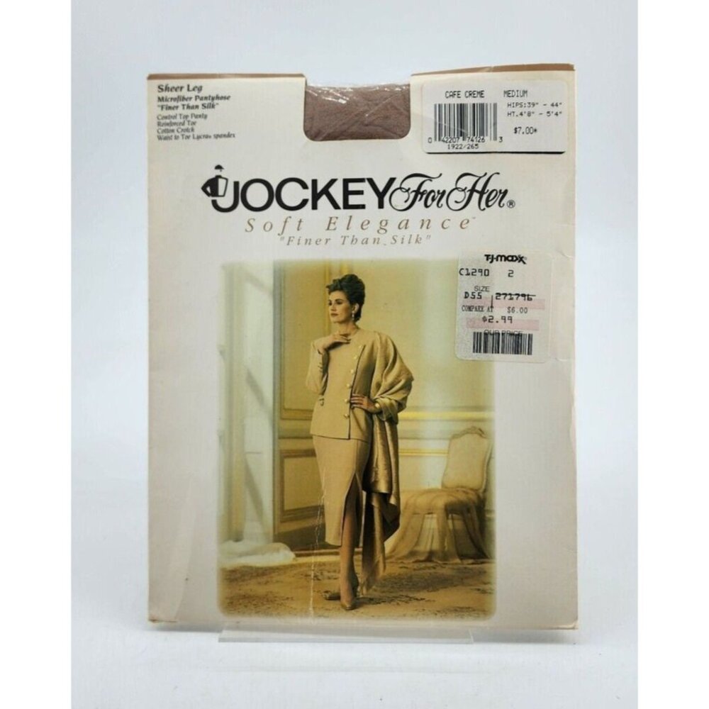 Jockey Soft Elegance Sheer Leg Reinforced Toe Microfiber Pantyhose Cafe Creme M
